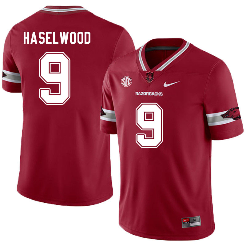 Men #9 Jadon Haselwood Arkansas Razorbacks College Football Jerseys Sale-Alternate Cardinal